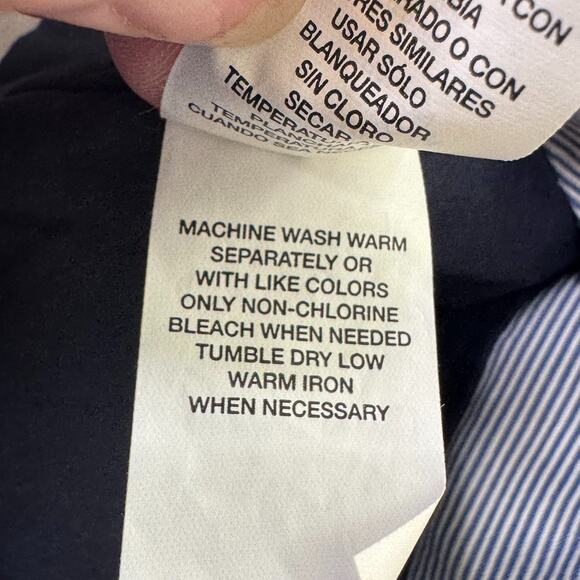 The Children's Place Vest Boys 12 Blue White Stripe Button Front Cotton V Neck - Picture 6 of 6